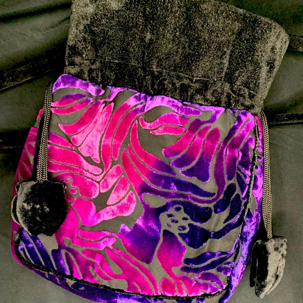 Purple, Black & Pink Drawstring Pouch